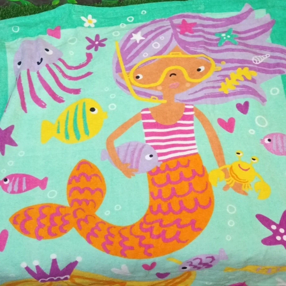 ⛱️🍒 Mermaid Friends Kids Beach Towel